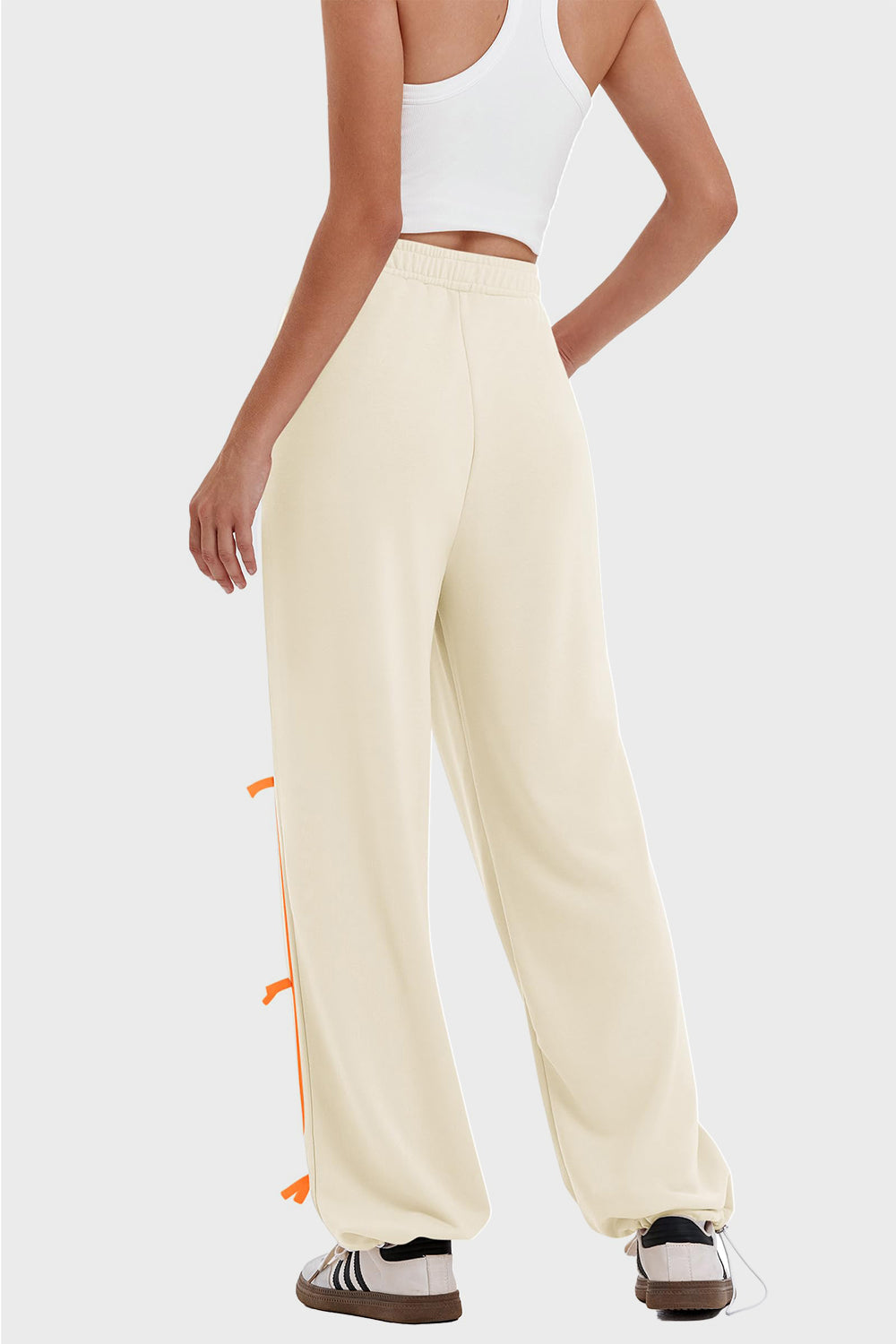 Elastic Waist Wide Leg Pants with Pockets