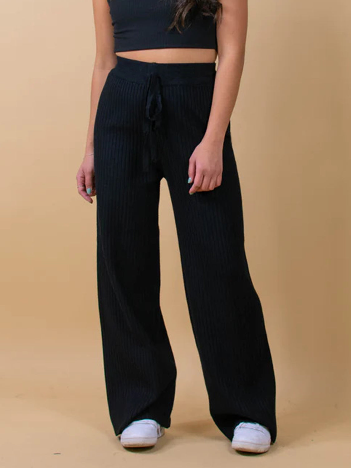 Ribbed Wide Leg Sweater Pants