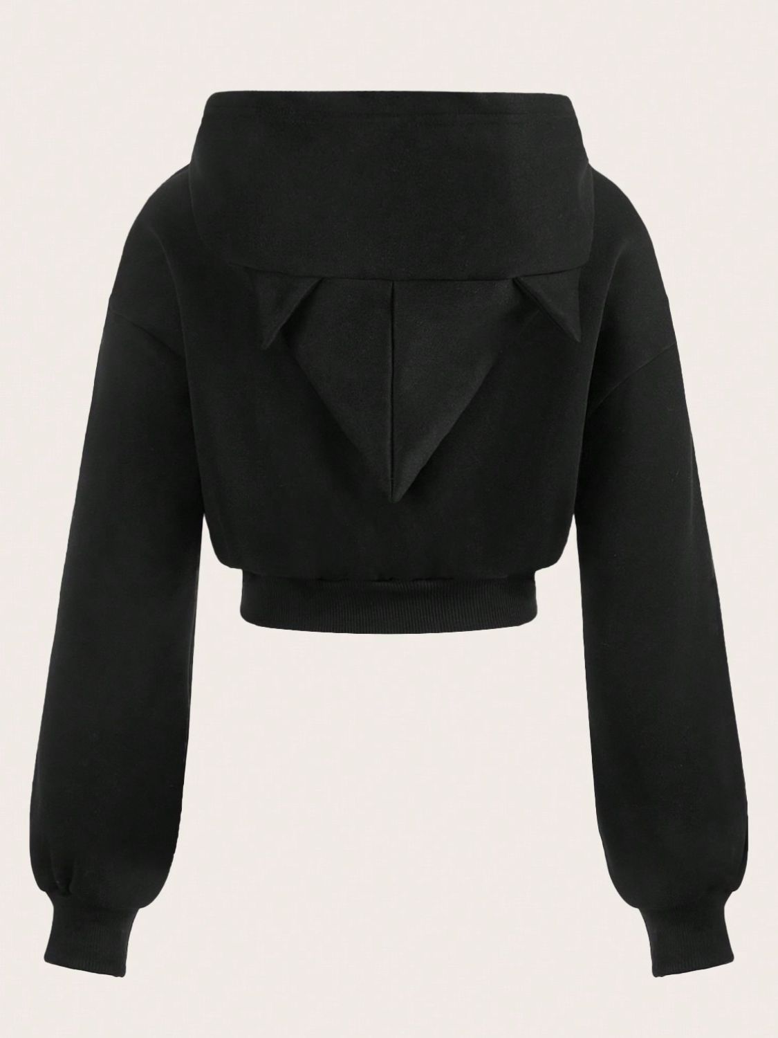 Zip Up Long Sleeve Cropped Hoodie