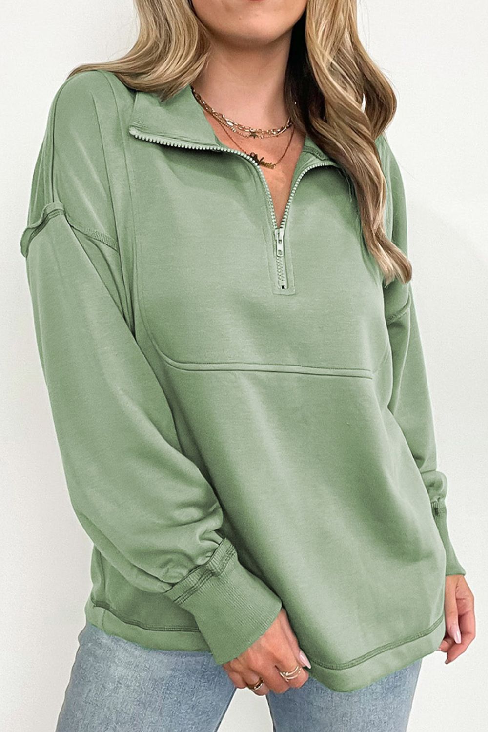 Half Zip Long Sleeve Sweatshirt