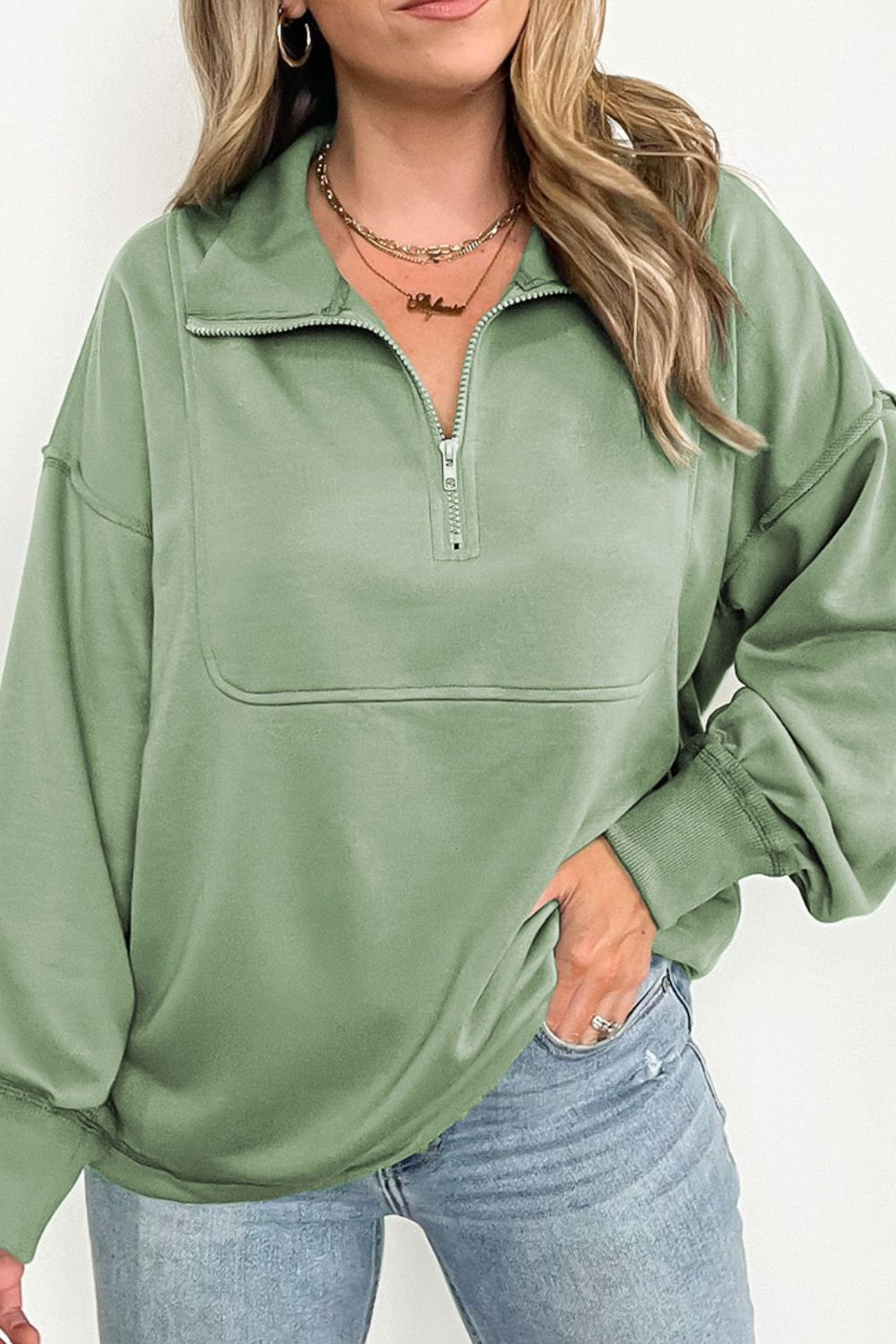 Half Zip Long Sleeve Sweatshirt